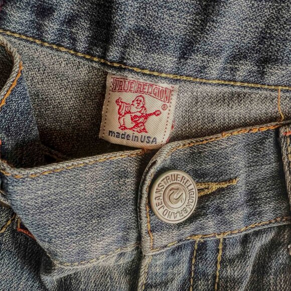 TRUE RELIGION brand Rainbow Thread Denim pants US 34 Made in USA USED - Picture 6 of 8